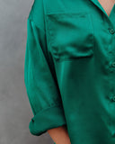 Kelsa Satin Button Down Pocket Blouse - FINAL SALE Ins Street