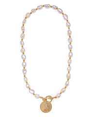 Kennedy Pearl Toggle Coin Necklace - Gold Ins Street