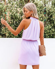 Key To My Heart Smocked Halter Dress - Lavender Ins Street