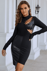 Pixie Cut Out Long Sleeve Bandage Dress Ins Street