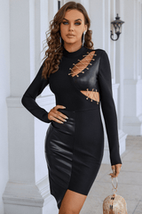 Pixie Cut Out Long Sleeve Bandage Dress Ins Street
