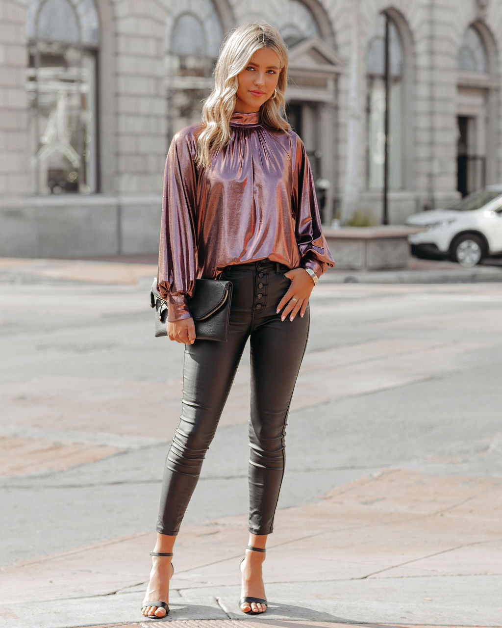 Kiarra Metallic Blouse - Rose - FINAL SALE Ins Street