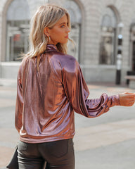 Kiarra Metallic Blouse - Rose - FINAL SALE Ins Street