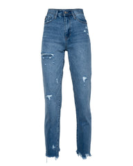 Michelle High Rise Slim Straight Denim - Medium Wash Ins Street