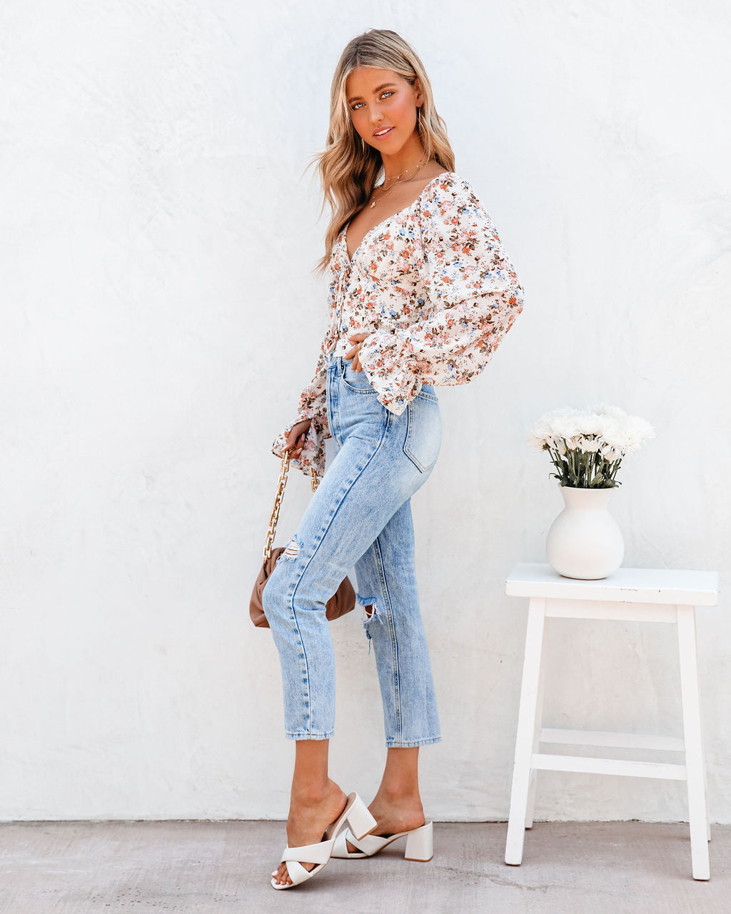 Kyler Floral Crop Blouse Ins Street