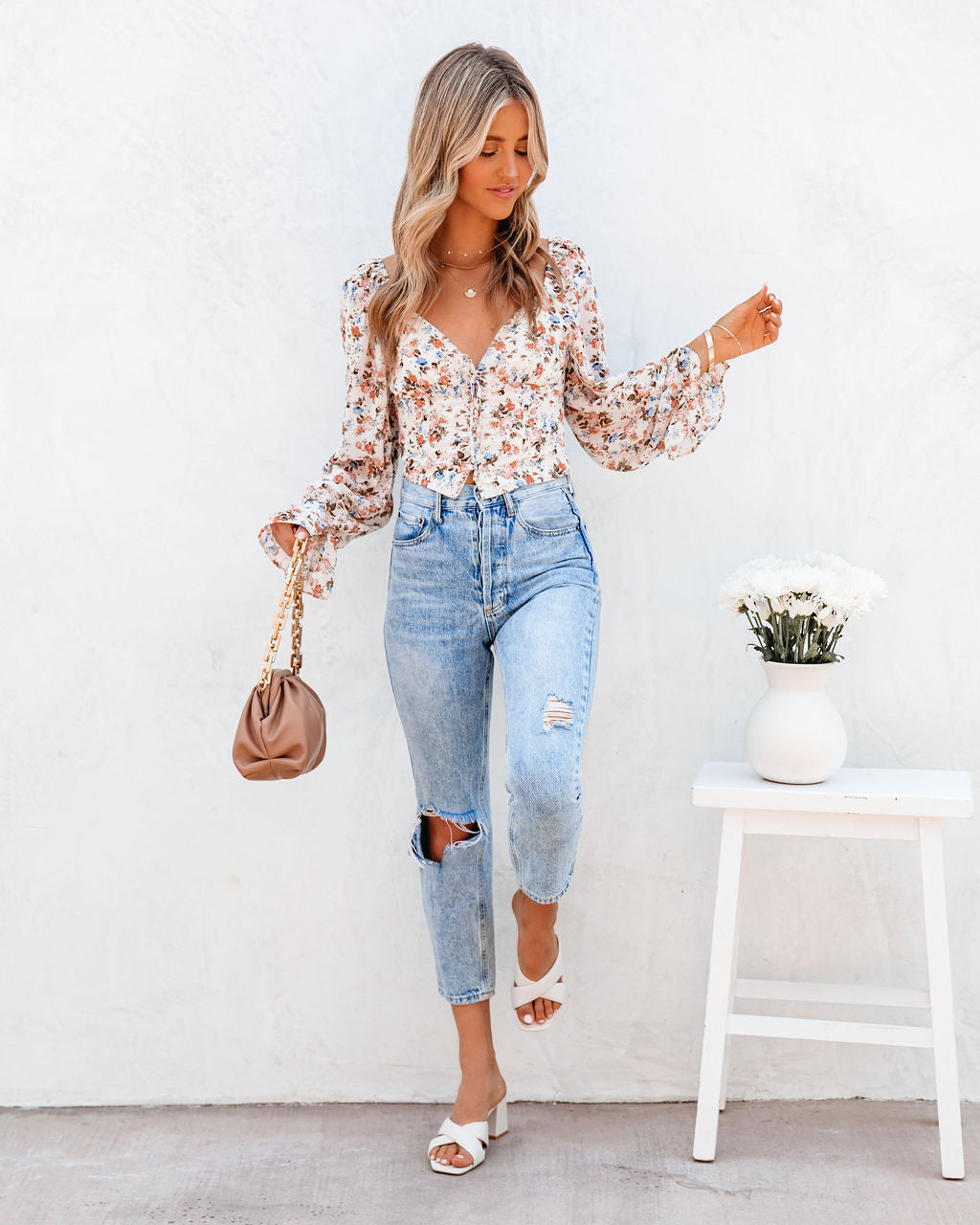 Kyler Floral Crop Blouse Ins Street