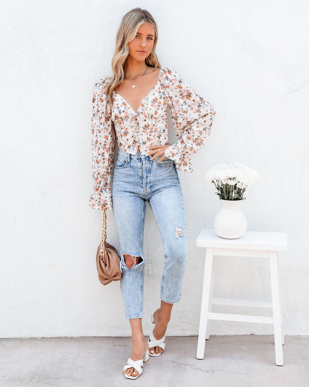 Kyler Floral Crop Blouse Ins Street