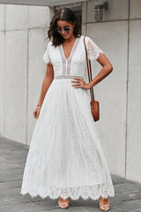 Away With The Breeze Lace Midi Dress InsStreet