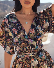 Leeds Floral Satin Tie Romper Ins Street