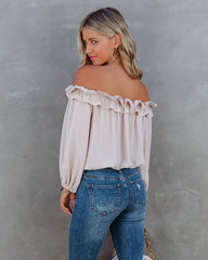 Lalette Off The Shoulder Ruffle Blouse - Ecru Ins Street