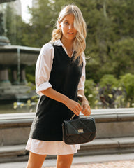 Lauretta Sweater Vest Poplin Shirt Dress Ins Street