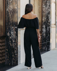 Leiland Off The Shoulder Jumpsuit - Black Ins Street