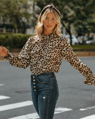 Lenox Leopard Ruffle Blouse Ins Street