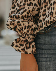 Lenox Leopard Ruffle Blouse Ins Street