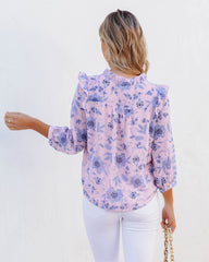 Light Of Day Floral Chiffon Button Down Blouse Ins Street