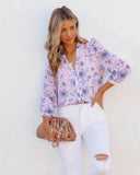 Light Of Day Floral Chiffon Button Down Blouse Ins Street
