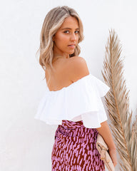 Linda Smocked Off The Shoulder Top - White Ins Street