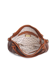 Lindsay Faux Leather Crossbody Handbag - Cognac Ins Street