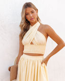 Lisa Cotton Blend Pocketed Midi Skirt - Yellow Ins Street