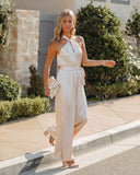 Livorna Satin Halter Jumpsuit Ins Street