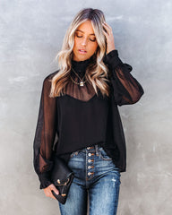 Locket Sheer Ruffle Blouse Ins Street