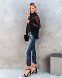 Locket Sheer Ruffle Blouse Ins Street