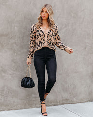 Lorenza Pocketed Button Front Leopard Cardigan Ins Street