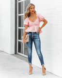 Lovebug Puff Sleeve Peplum Top Ins Street