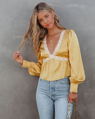 Lulima Satin Lace Babydoll Blouse Ins Street