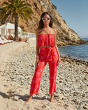 Maldives Floral Pocketed Tie Pants Ins Street