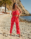 Maldives Floral Pocketed Tie Pants Ins Street