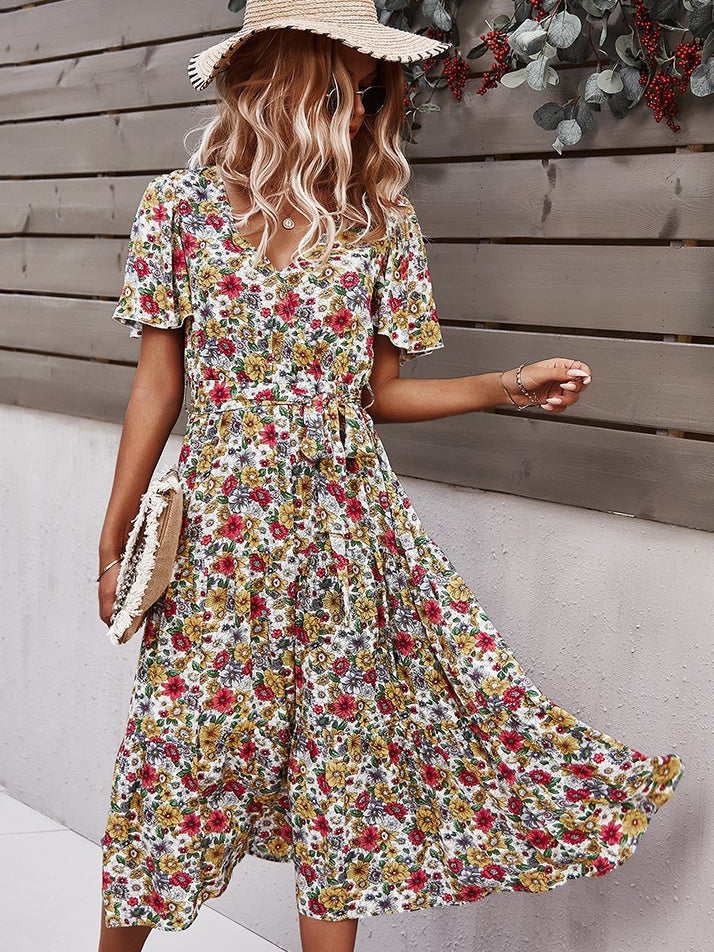 Small floral craft long dress 2023-03-14 InsStreet