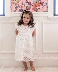 Mini - Hart Cotton Eyelet Babydoll Dress Ins Street