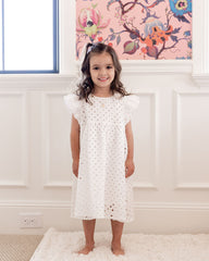 Mini - Hart Cotton Eyelet Babydoll Dress Ins Street