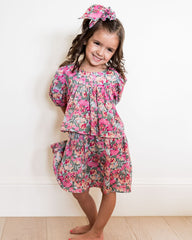 Mini - Layton Floral Puff Sleeve Tiered Dress Ins Street