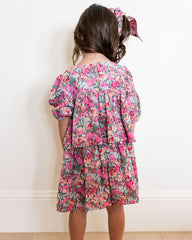 Mini - Layton Floral Puff Sleeve Tiered Dress Ins Street