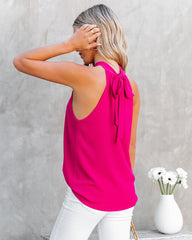 Maisey Keyhole Halter Tank - Fuchsia Ins Street