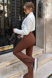 Manchester High Rise Flare Jeans - Brown