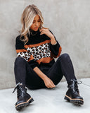 Mable Leopard Turtleneck Knit Sweater Ins Street