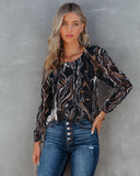 Marble Printed Blouse Ins Street