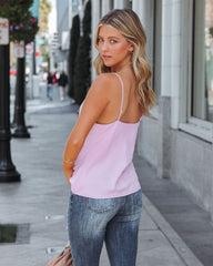 Mariana Textured Cowl Neck Cami Tank - Lavender Ins Street