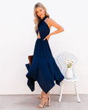 Marisol Halter Cutout Midi Dress - Navy Ins Street