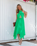Marisol Halter Cutout Midi Dress - Emerald Ins Street