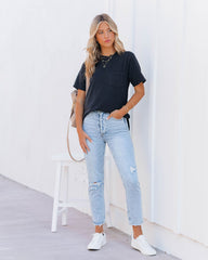 Mariya Cotton Pocket Tee - Black Ins Street