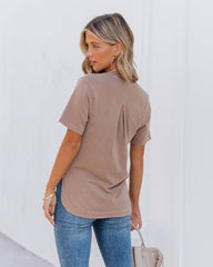 Mariya Cotton Pocket Tee - Mocha Ins Street