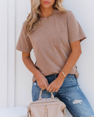 Mariya Cotton Pocket Tee - Mocha Ins Street