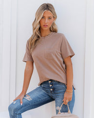 Mariya Cotton Pocket Tee - Mocha Ins Street