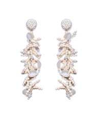 Mayzie Beaded Statement Earrings - Ivory Ins Street