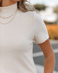 Mekhi Mock Neck Knit Crop Top - Ivory Ins Street