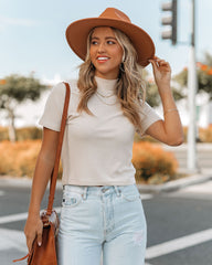 Mekhi Mock Neck Knit Crop Top - Ivory Ins Street